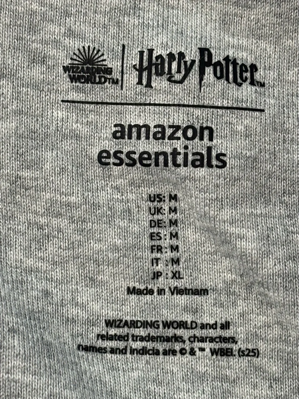 Amazon HARRY POTTER HOGWARTHS NWT Gray Long Sleeve Youth Jersey Size M